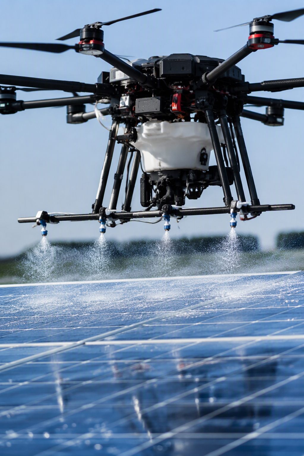 Primo piano del drone durante il lavaggio